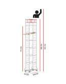 Scaffold Tower M4 LUX with extractable base (Working Height 9,70 m)