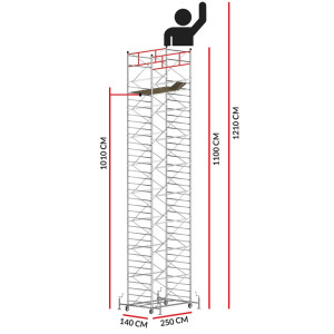 Scaffold Tower TITANIUM PRO (Working Height 12,10 m)
