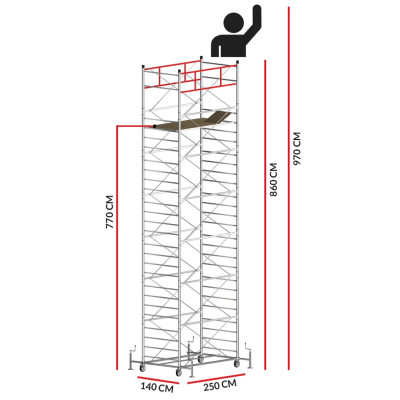 Scaffold Tower TITANIUM PRO (Working Height 9,70 m)